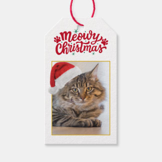 Meowy Christmas Custom Photo Gift Tags