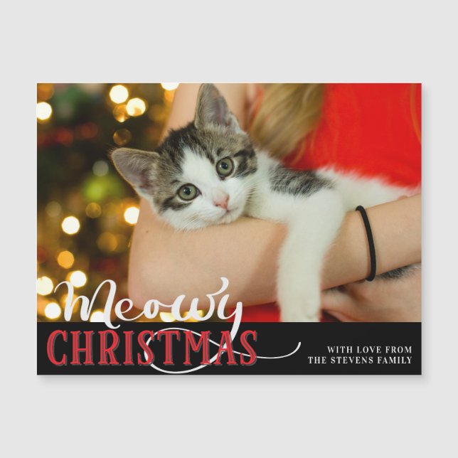 Meowy Christmas Cute Cat Add Your Custom Photo (Front)