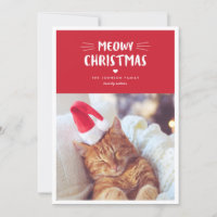 Meowy Christmas | Cute Cat Holiday Photo Card