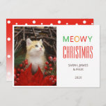 Meowy Christmas Cute Cat Photo Animal Lovers Pet  Holiday Card