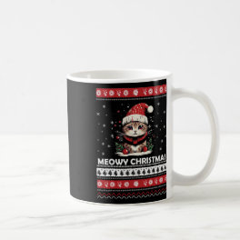 Meowy Christmas Cute Cats And Coffee Merry Xmas Gr Coffee Mug