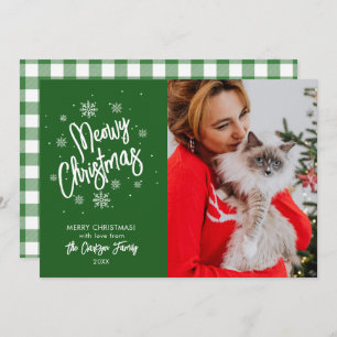 Meowy Christmas Cute Snowflake Pet Holiday Card