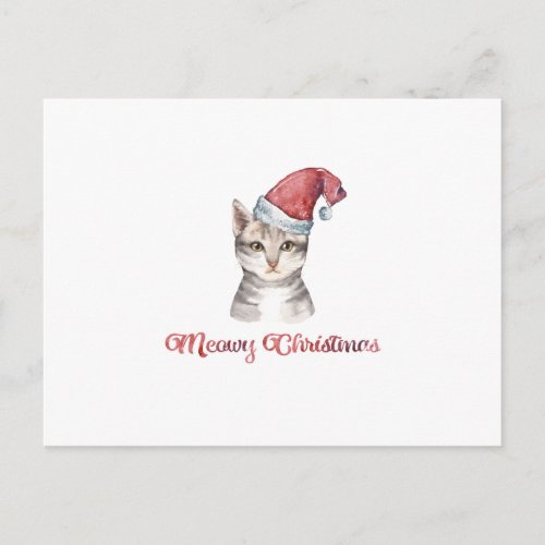 Meowy Christmas Design for Cat Lovers Holiday Postcard