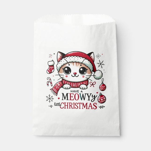 Meowy Christmas Favor Bag (Front)
