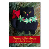 Meowy Christmas for Grandparents, Cat Ornament (Front)