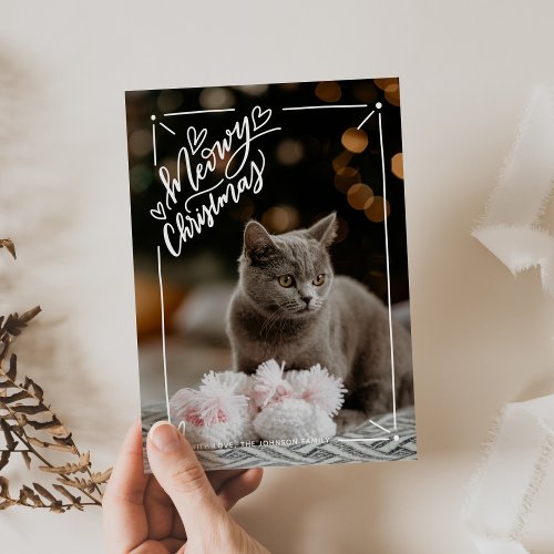 Meowy Christmas Full Photo Cat Pet Holiday Card