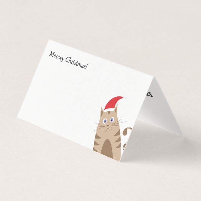 Meowy Christmas funny cartoon santa claus cat (Front)