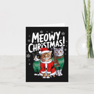 Meowy Christmas Funny Cat Christmas Holiday Xmas S Card