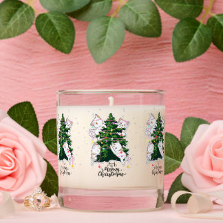 Meowy Christmas | Funny Cat Illustration Scented Candle