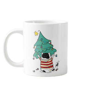 Meowy Christmas Funny Cat Lover  Giant Coffee Mug