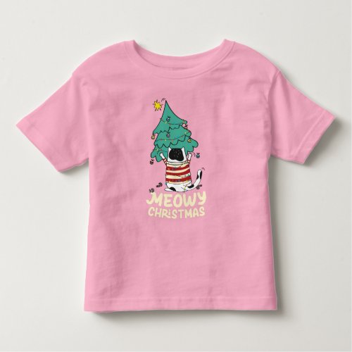 Meowy Christmas Funny Cat Lover  Toddler T_shirt