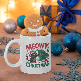 Meowy Christmas - Funny Cat Lovers Coffee Mug