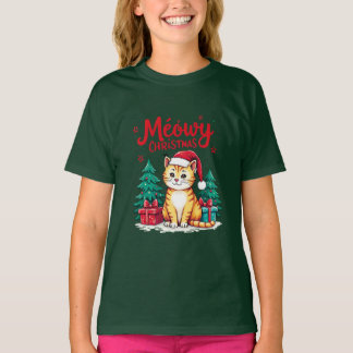 Meowy Christmas Funny Cat T-shirt