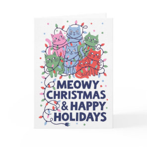 Meowy Christmas Funny Cats Holiday Card