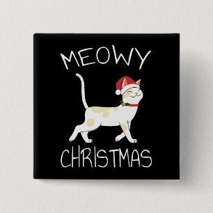 Meowy Christmas - Funny Christmas 2022   Button