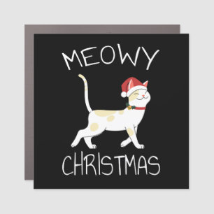 Meowy Christmas - Funny Christmas 2022   Car Magnet