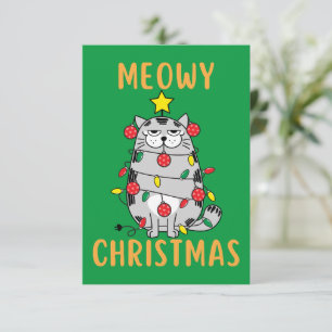 Meowy Christmas Funny Christmas Card