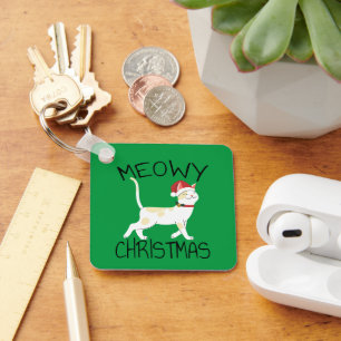 Meowy Christmas - Funny Christmas Keychain
