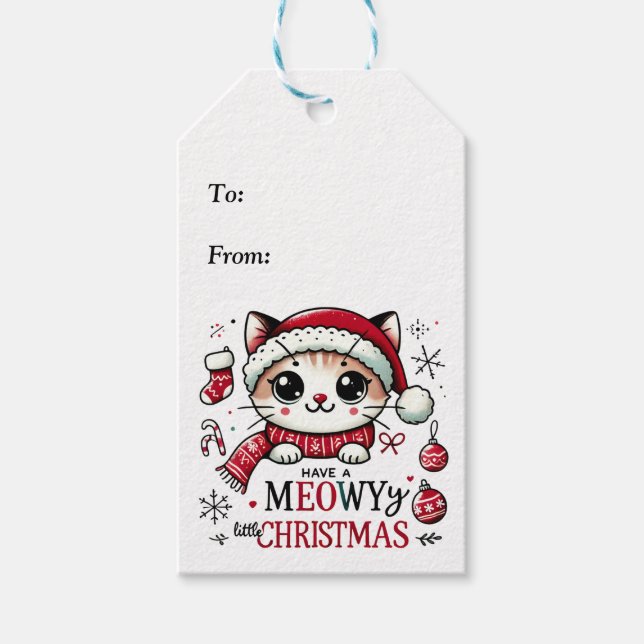 Meowy Christmas Gift Tags (Front)