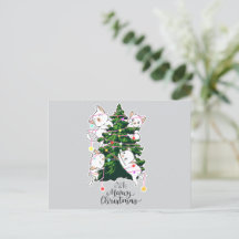 Meowy Christmas Greetings: Festive Feline Postcard