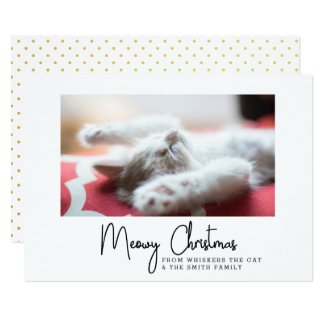 Meowy Christmas Greetings from Your Pet Cat Card