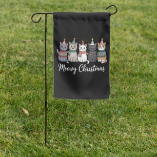 Meowy Christmas Happy Cat Year Cat Lover Xmas Garden Flag
