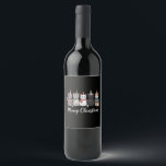 Meowy Christmas Happy Cat Year Cat Lover Xmas Wine Label<br><div class="desc">Meowy Christmas Happy Cat Year Cat Lover Xmas</div>