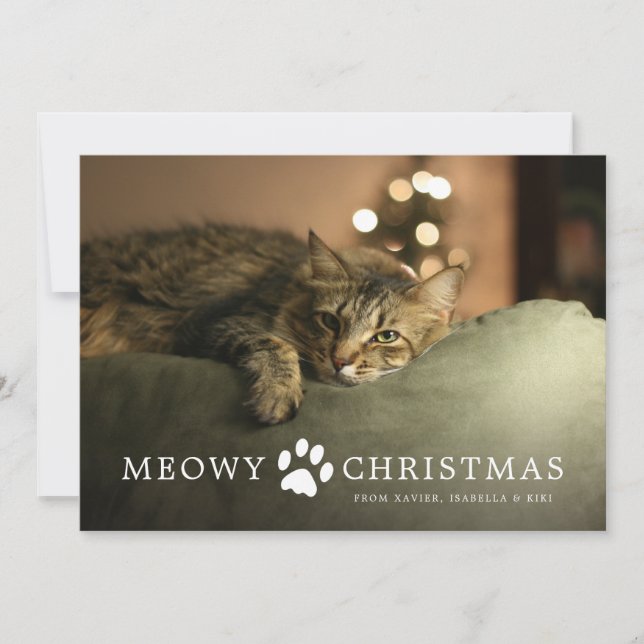 Meowy Christmas Holiday Card (Front)