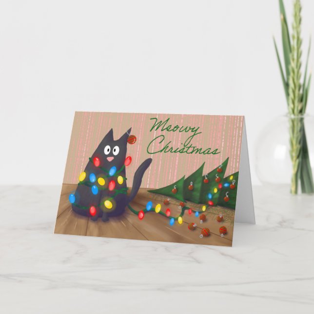 Meowy Christmas Holiday Card (Front)