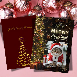 Meowy christmas holiday card
