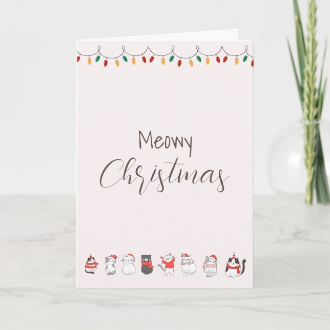 Meowy Christmas Holiday Card (Front)