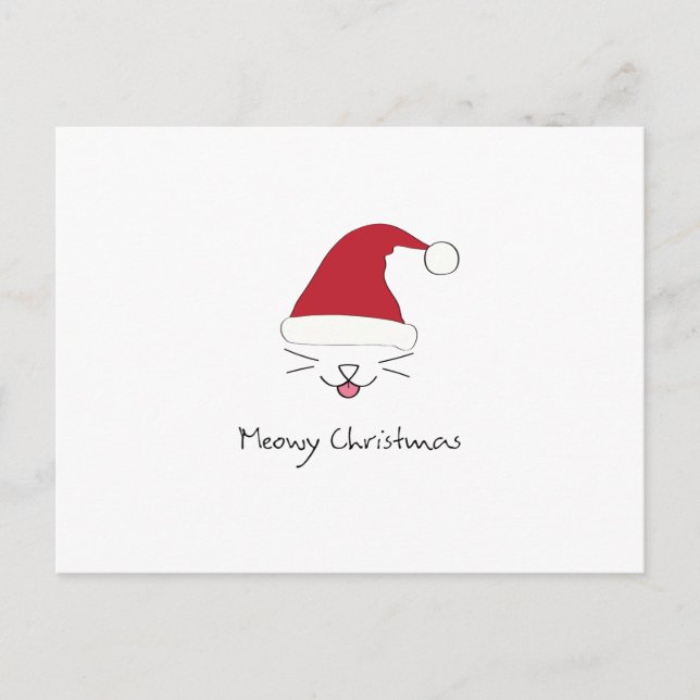 Meowy Christmas Holiday Postcard (Front)