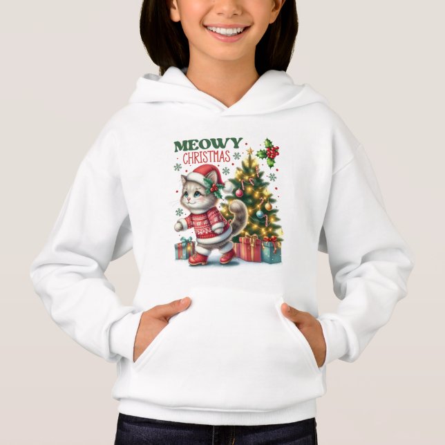 Meowy christmas hoodie (Front)