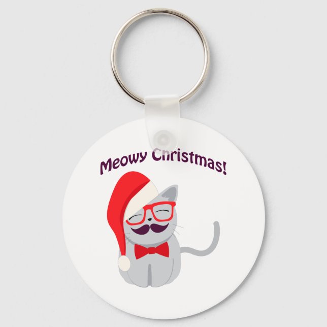 Meowy Christmas! Keychain (Front)