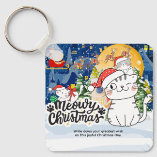 Meowy Christmas Keychain