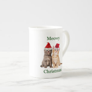 Meowy Christmas Kitten China Mug