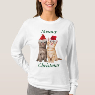 Meowy Christmas Kitten Womans Shirt
