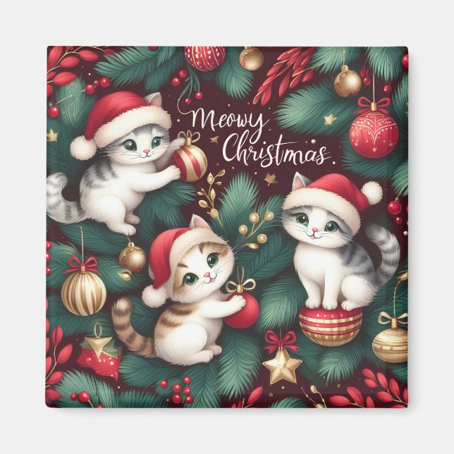 Meowy Christmas -  Magnet (Front)
