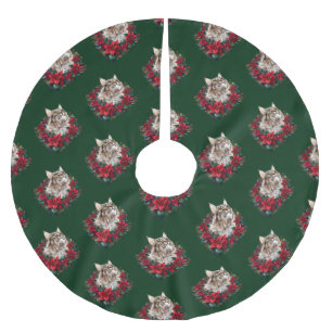 Meowy Christmas Maine Coon Cat  Brushed Polyester Tree Skirt