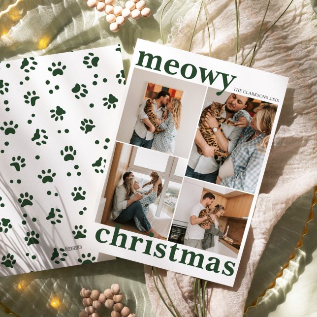 Meowy Christmas Modern Pet Holiday Card (Creator Uploaded)