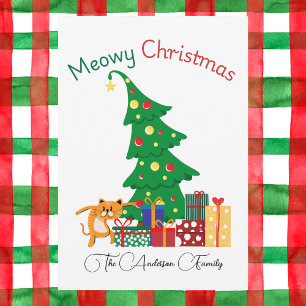Meowy Christmas, Naughty Cat, Funny, Humor Holiday Card