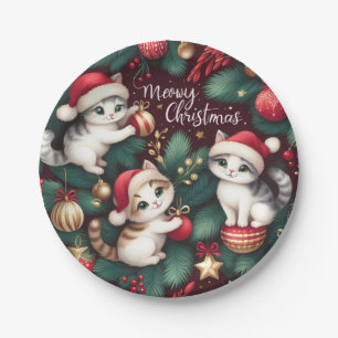 Meowy Christmas -  Paper Plates