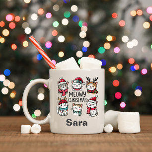 Meowy Christmas Personalized Cat Lover Mug