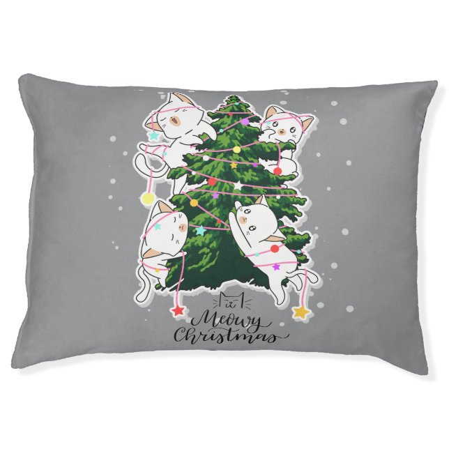 Meowy Christmas  Pet Bed (Front)