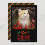 Meowy Christmas Pet Cat Photo Animal Lovers Cute Holiday Card