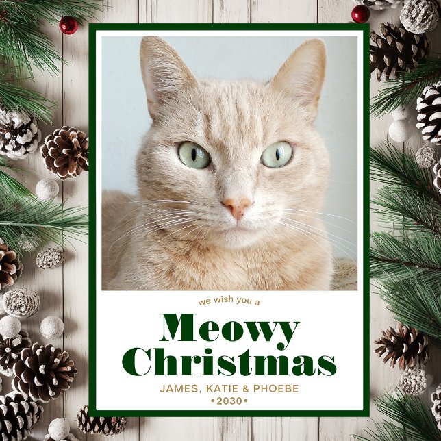 Meowy Christmas Photo Holiday Card (Creator Uploaded)