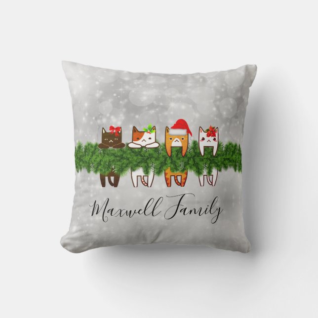 Meowy Christmas Pillow (Front)