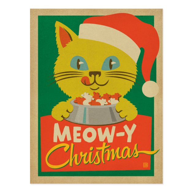 Meowy Christmas Postcard