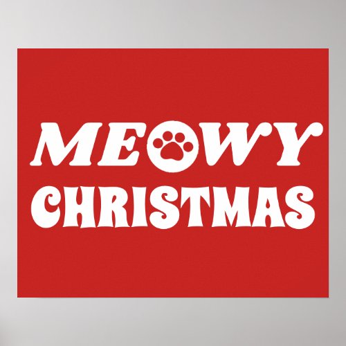 Meowy Christmas Poster