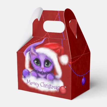 Meowy Christmas Purple Cat Favor Box